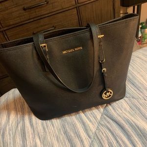 MK Michael Kors black tote purse bag
